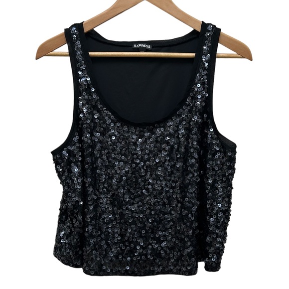 Express Tops - EXPRESS Sequin Crop Tank Top Size L
